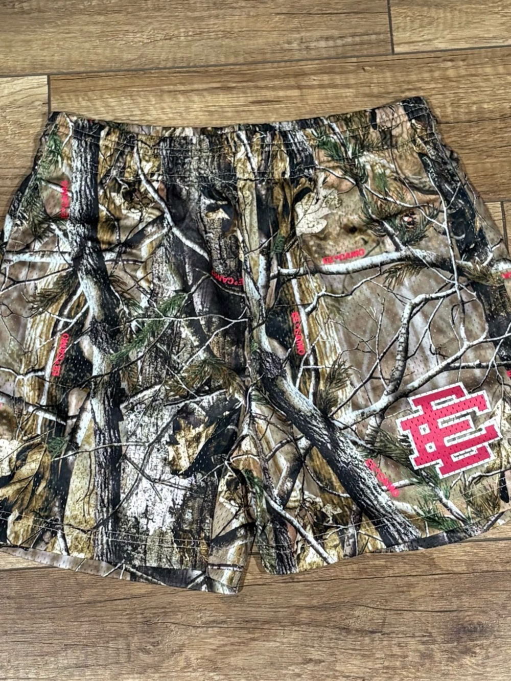 Eric Emanuel Mens Camo Branch Athletic EE Shorts